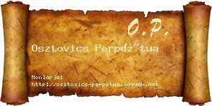 Osztovics Perpétua névjegykártya